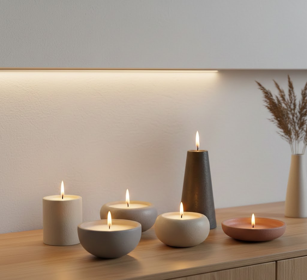 Minimalist candle collection
