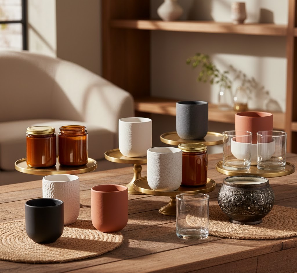 Various candle vessels